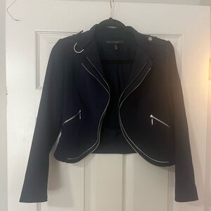 White House black market navy blue jacket blazer sweater 2P 2 XS small